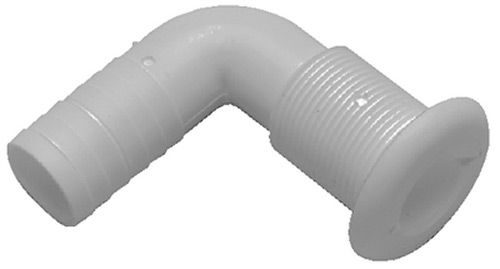 Thru Hull 1-1/2" 90D Hose White"