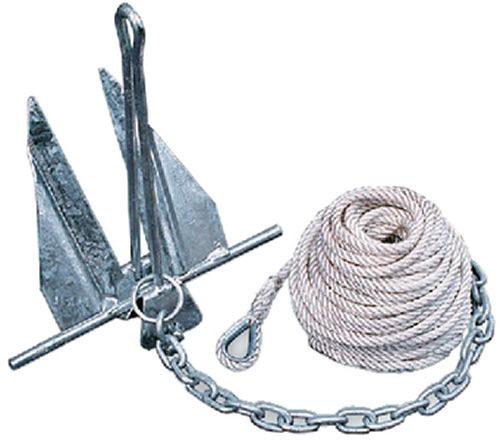 Tie Down Engineering Quik-Set Hooker Anchor Kit Includes Anchor, Anchor Line, Chain and (2)  Shackles