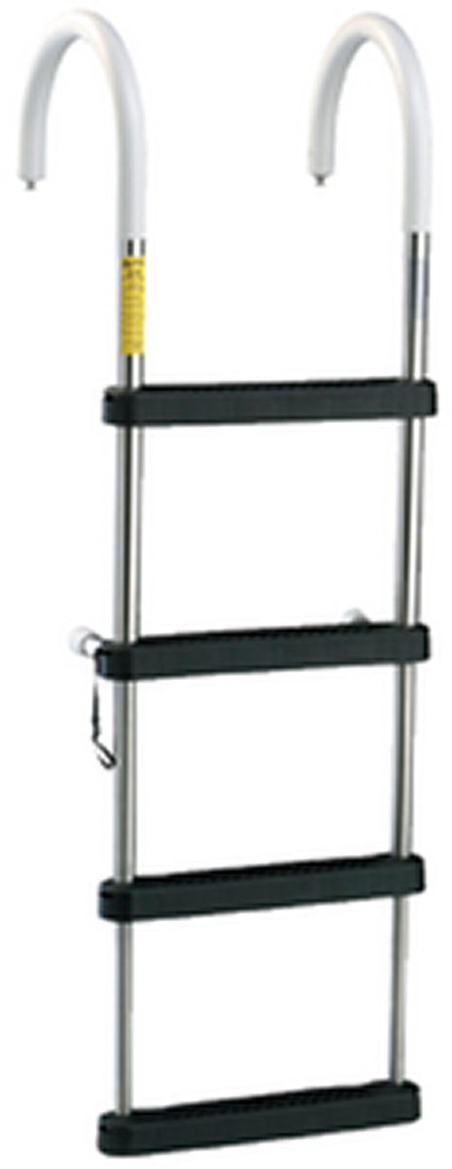 Garelick EEz-In Telescoping 4 Step Stainless Steel Pontoon Boarding Ladder