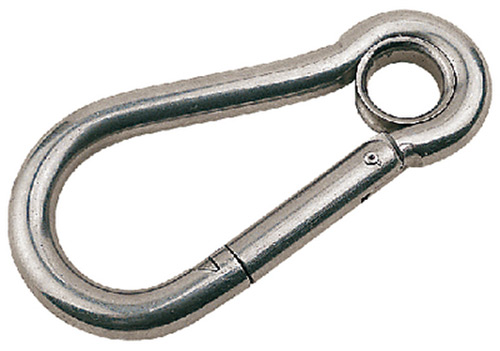 Snap Hook-SS w/Eye 3/8" X 4"