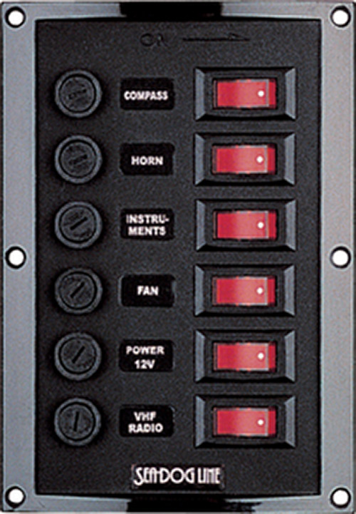 Sea-Dog 6-Gang Vertical Rocker Switch Panel