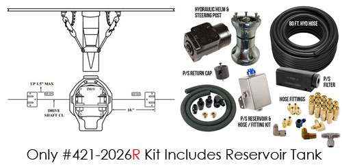 Full Hydraulic 10" Mount, TRS 1 Drive 2 Rams Power Steering