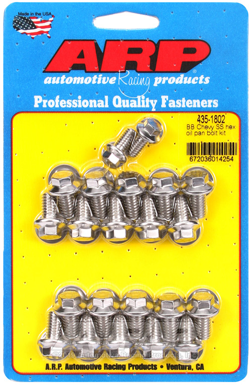 Oil Pan Bolt Kit, Hex Bolt Kit, Stainless 300, Big Block Chevy