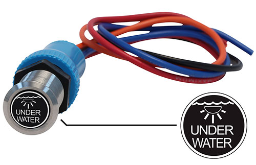 Bluewater 19mm Switch and 12 Inch Harness with Under Water Lights Laser Logo, On / Off Function