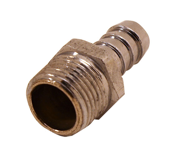 Chrome Plated Brass 1/2" NPT Male To 1/2" Hose Fitting