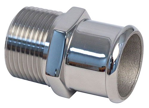 Cast Stainless Fitting 3/4" NPT To 1" Straight - Short