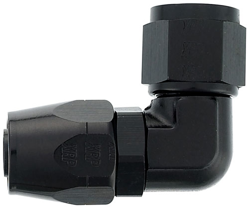 Black 90 Degree Double-Swivel Forged AN Hose End