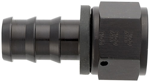 Black Straight Push-On Hose End