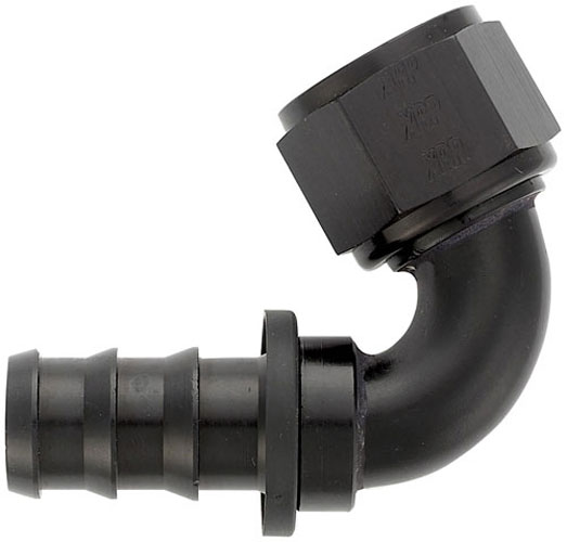 Black 120 Degree Push-On Hose End