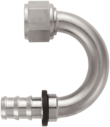 Super Nickel 180 Degree Push-On Hose End