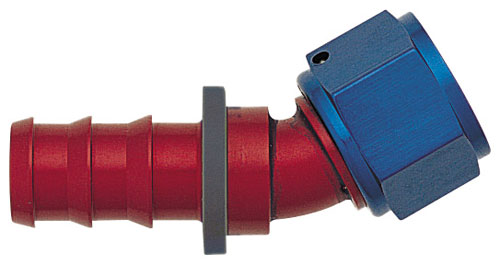 Blue/Red 30 Degree Push-On Hose End