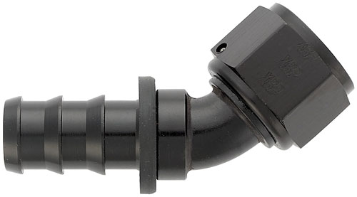 Black 45 Degree Push-On Hose End