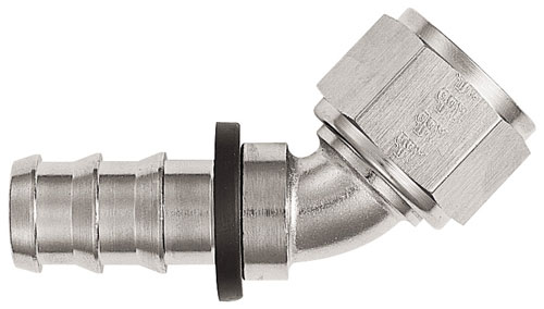 Super Nickel 45 Degree Push-On Hose End