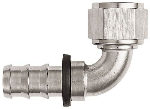 Super Nickel 90 Degree Push-On Hose End