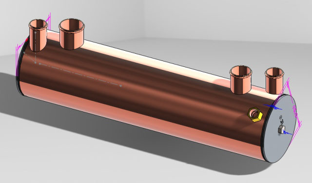 Compact Type B, size:4 x 24, 2178 sq in, copper tubes