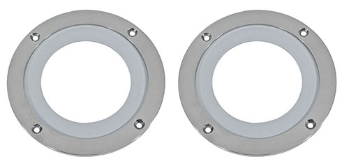 Polished Stainless Steel Transom Rings & Seals - 7" OD X 5-1/2" ID