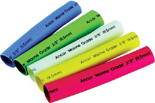 Ancor Adhesive Lined Heat Shrink Tubing Assorted 3/8' X 3" (Black, Green, Red, White, Yellow)"