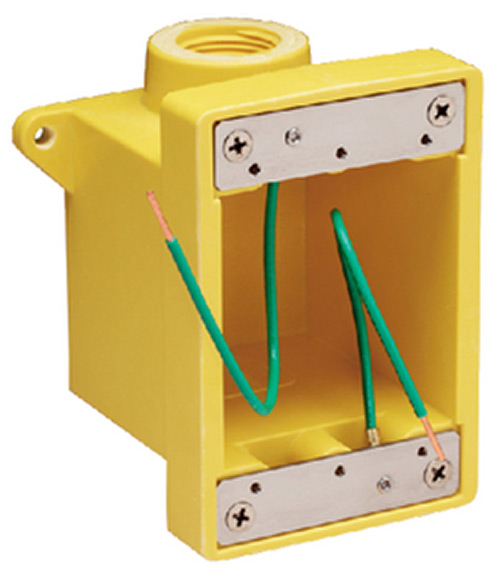 Marinco 6083cr Yellow Fiberglass Fd Box With 3/4" Or 1" K.O. Holes"