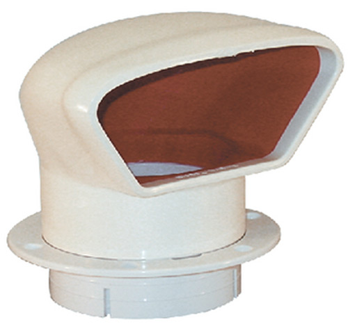 Marinco Snap-In Deluxe Low Profile PVC Cowl Vent, White With Bright Red Interior (Includes White Snap-In Deck Plate and Cover)