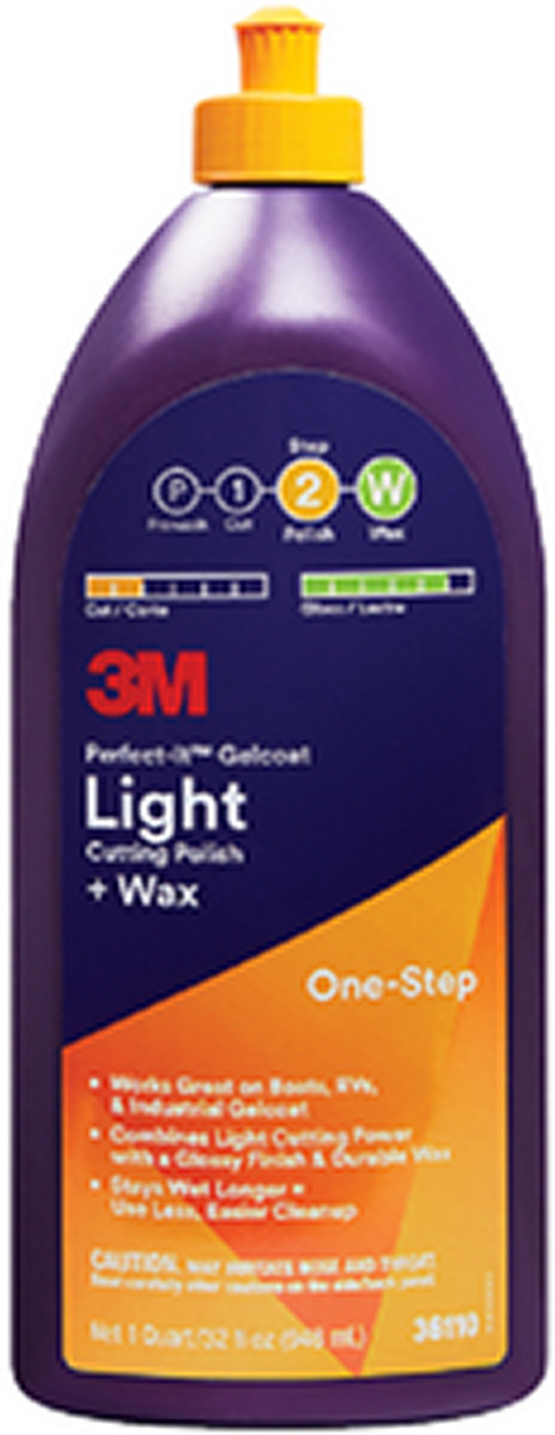 PERFECT-IT GELCOAT CUTTING COMPOUND/WAX (3M MARINE) - Perfect-It Gelcoat Light Cutting Compound/Wax, Qt.