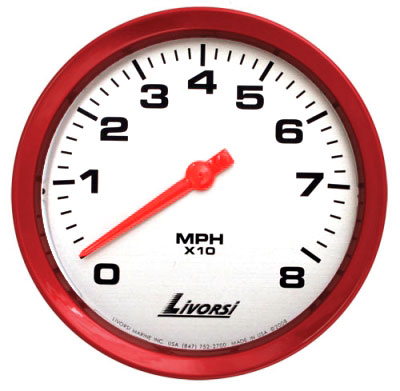 Livorsi Dry Speedometer Gauge Mega & Race Rim 3-3/8"