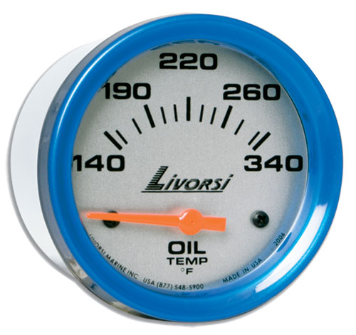 Livorsi Oil Temperature Gauge 140-340F Mega & Race Rim 2-5/8"