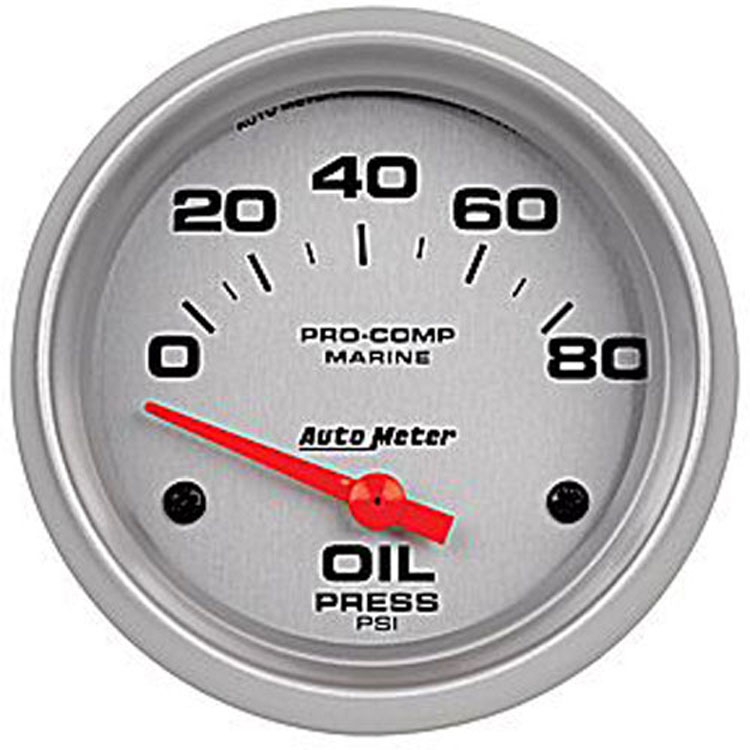 2-5/8" Auto Meter 0-80 Oil Pressure Marine Gauges