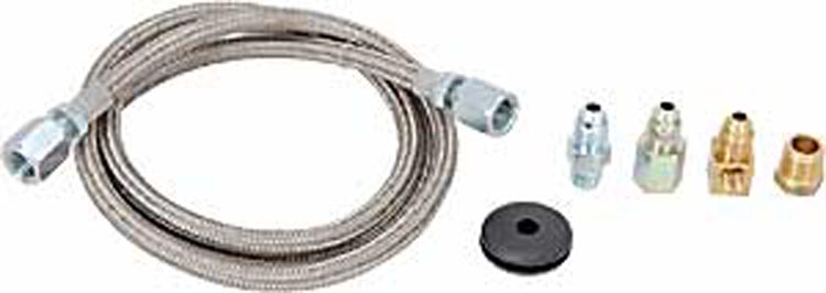 #4 Braided Stainless Steel Hose, 4-Feet Long, 3/16'' ID Fittings