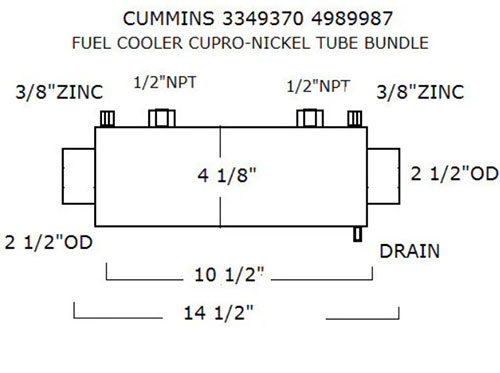 Fuel Cooler MPC-3349370-Cummins-3349370