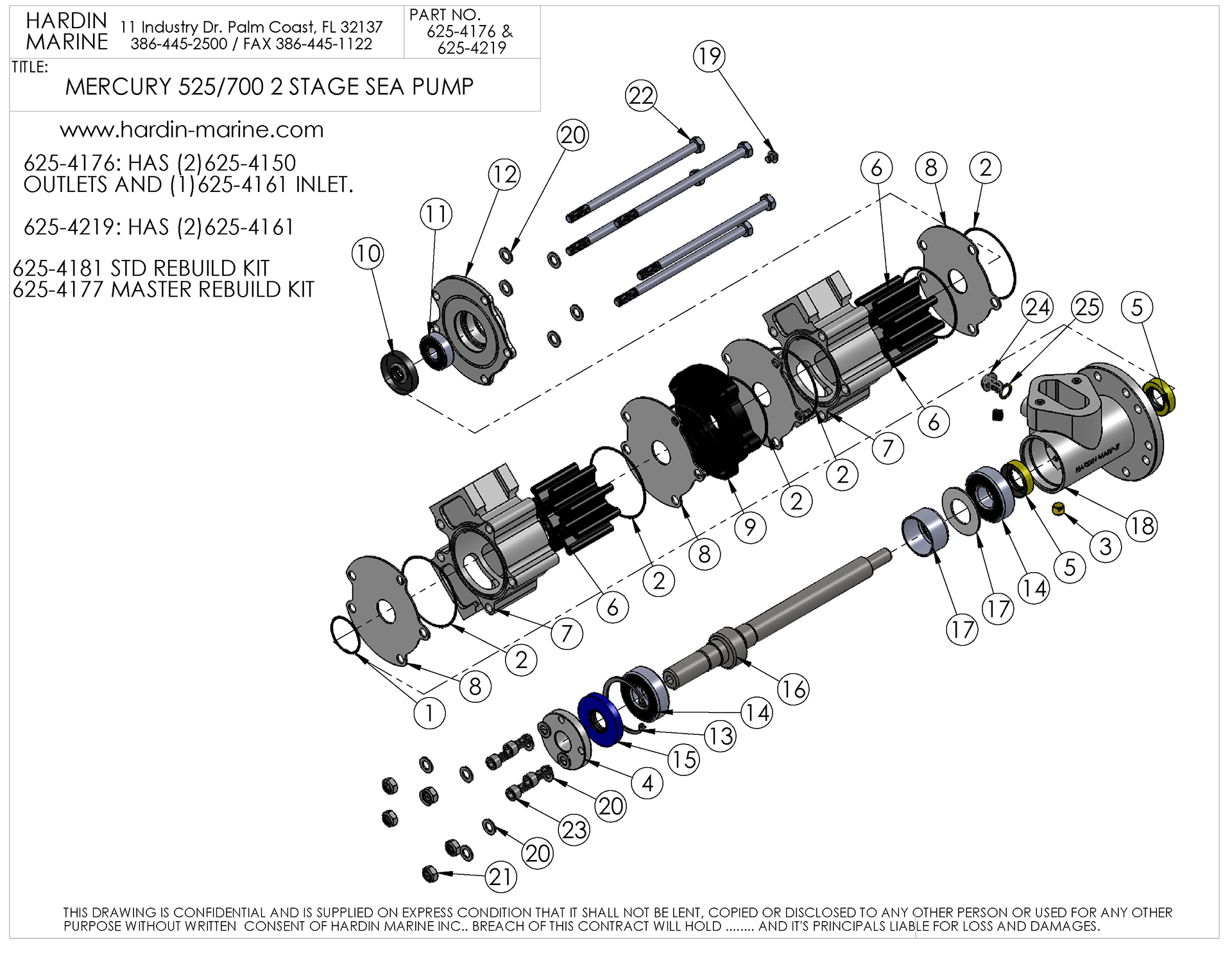 Mercury 525/700 2 stage Sea Pump