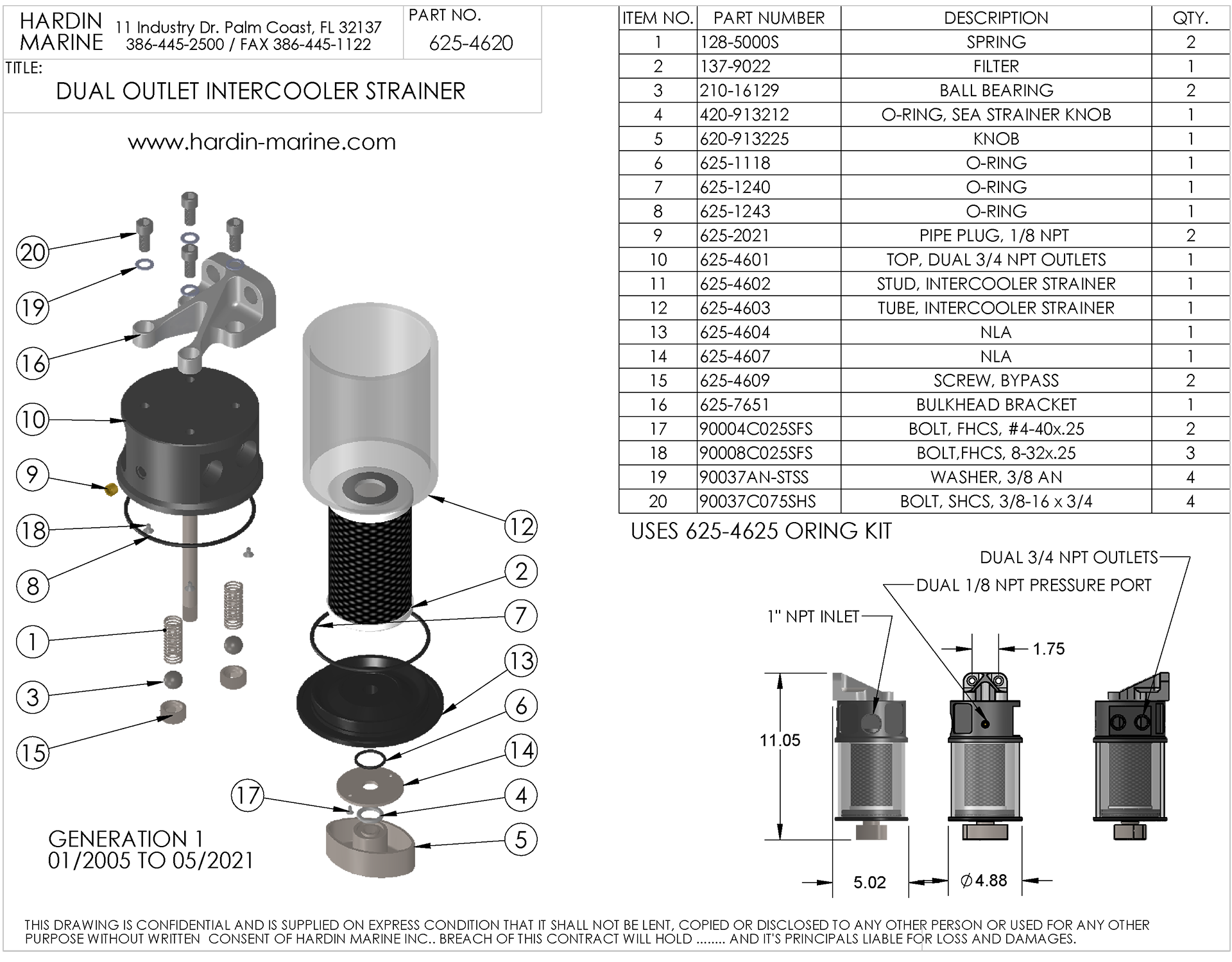 Dual Outlet Intercooler Sand Strainer Replacement Parts