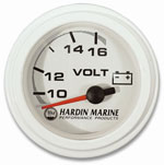 2" Volt Gauge - White, Black or Stainless