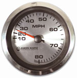3-3/8" White, Black or Stainless 80 MPH Speedometer Head Only