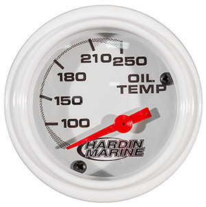 2" Water Temperature Gauge, 240 Deg. - White, Black or Stainless