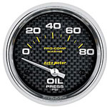 2-5/8" Auto Meter 0-80 Oil Pressure Marine Gauges