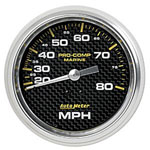 Autometer Marine Analog Speedometer, Liquid Pitot Operation, 80 MPH, 3-3/8"