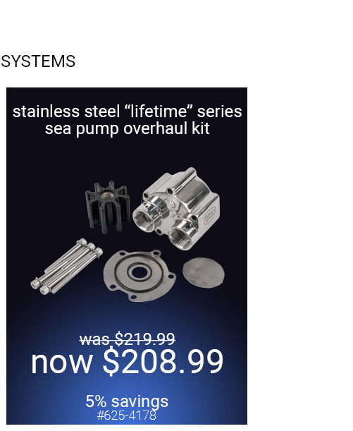 Stainless Steel 'Lifetime' Sea Pump Overhaul Kit