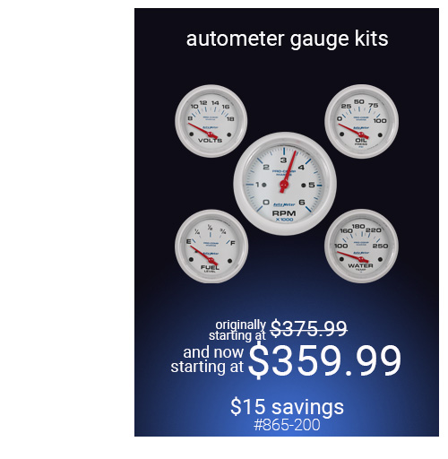 Complete Autometer Gauge Kits