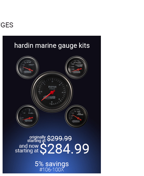 Complete Hardin Marine Gauge Kits